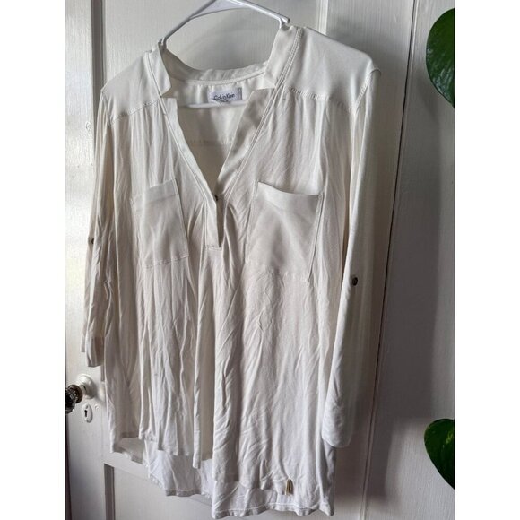Calvin Klein women’s size medium white blouse - Picture 2 of 7